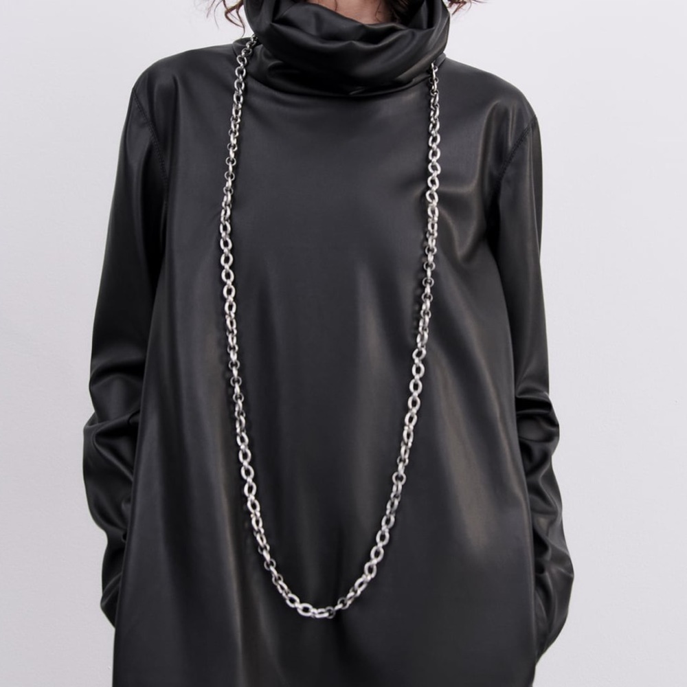 NWT ZARA Long chain limited edition. Silver metal link chain. 100% iron